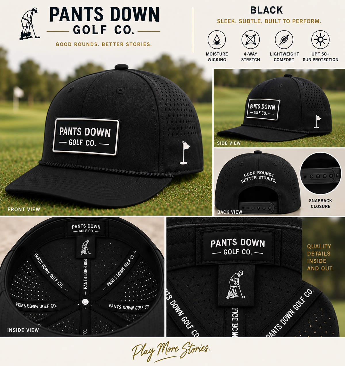 Black Performance Snapback