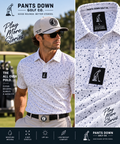 White All-Over Print — Performance Polo